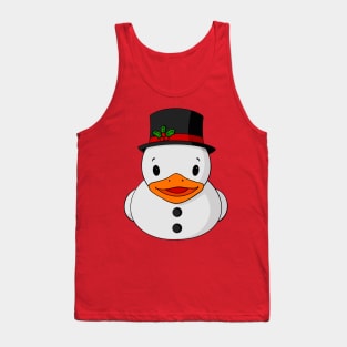 Fancy Snowman Rubber Duck Tank Top